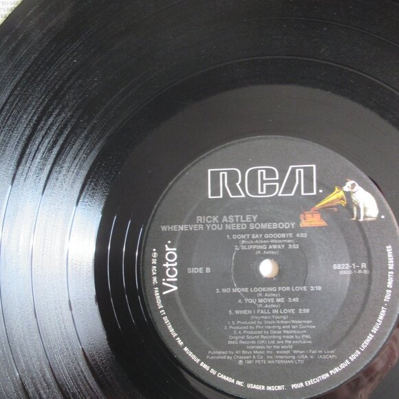 Rick Astley, Whenever You Need Somebody, 80s, Vintage, Vinyl, Album, Music - Picture 5 of 9